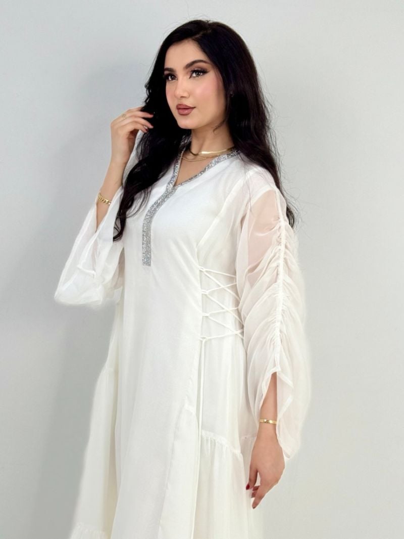 دراعة نسائية مع ربطة من الخصر